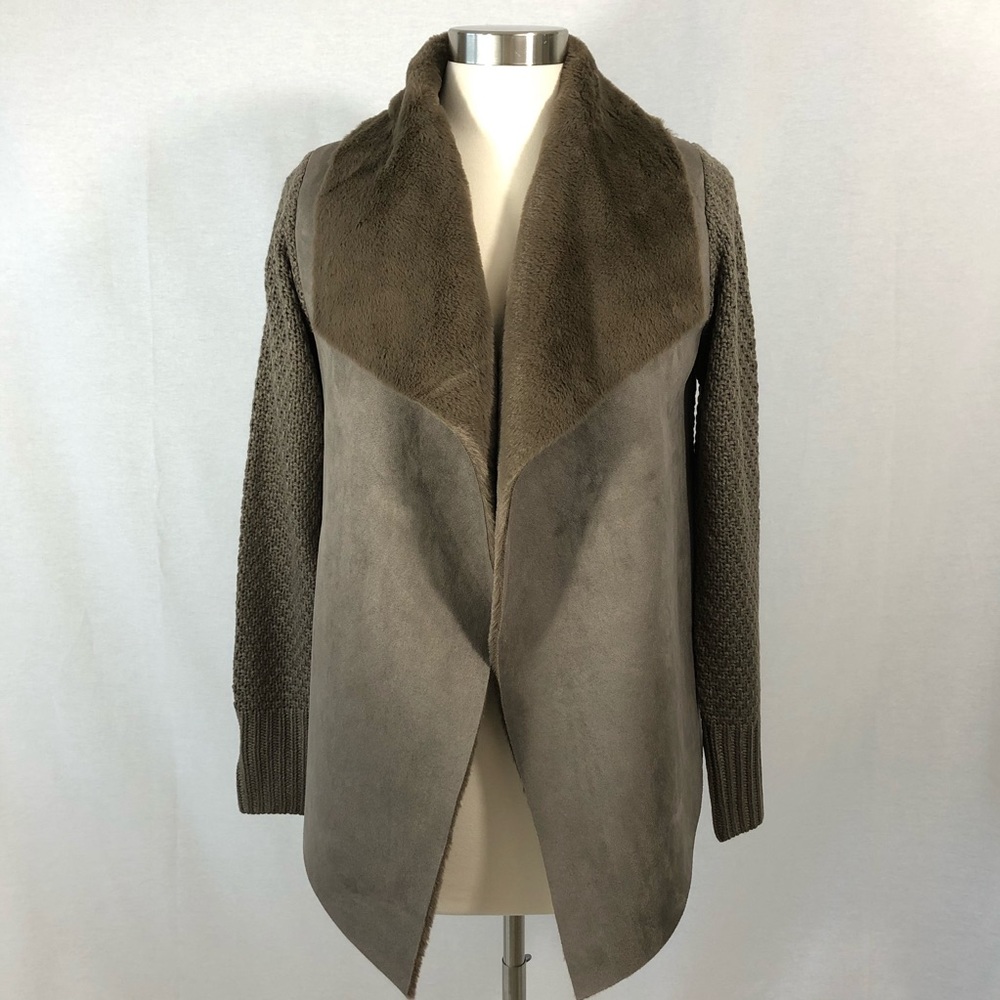 Metric Knits Faux Shearling Sweater Jacket